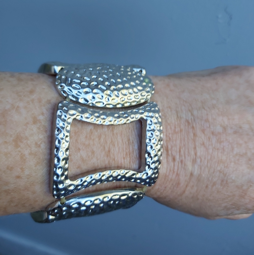 3/$15 Chunky cuff style silver bracelet - Picture 1 of 1